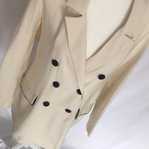 Women's Cream Double-Breasted Jacket